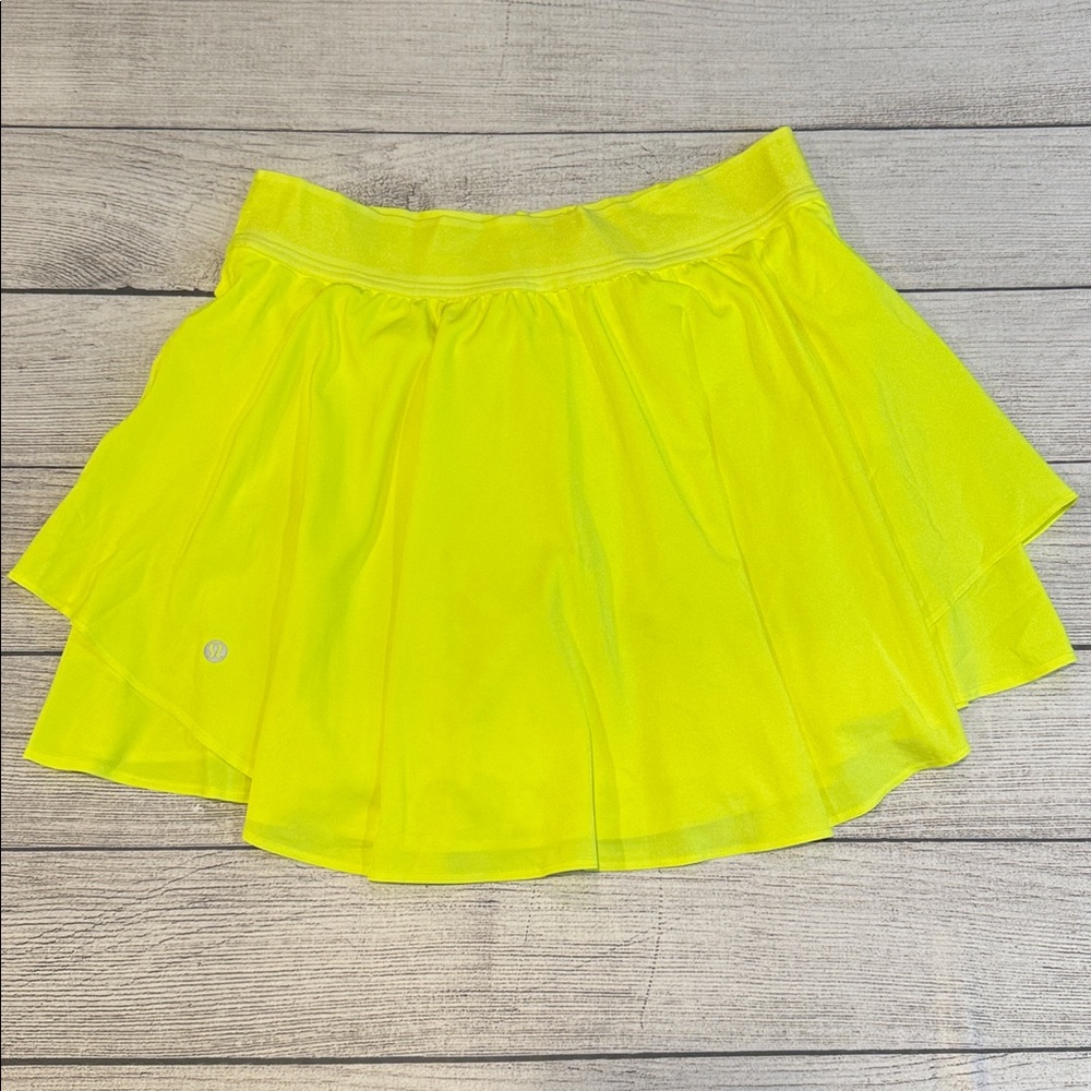 🍋Lululemon Court Rival High-Rise Skirt Long Size 10 Highlight Yellow W8ABUT🍋 - Picture 9 of 16